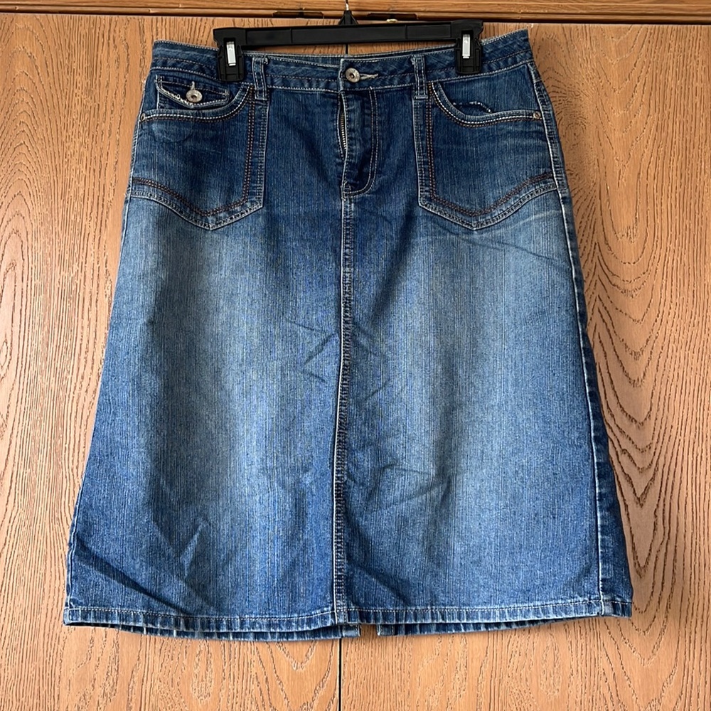Knee Length Denim Skirt